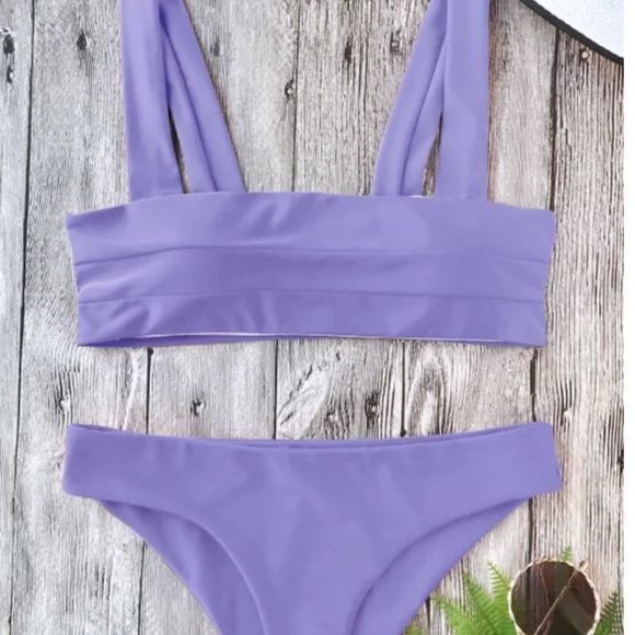 Zaful Other - NWT ZAFUL Padded Wide Straps Bandeau Bikini Set